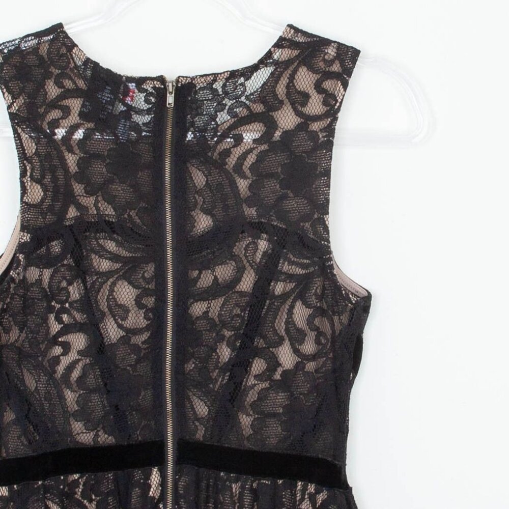 Fire Los Angeles Womens Sleeveless Lace Velvet Mini Dress Size S Goth‎ Witchy - Picture 8 of 9